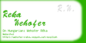 reka wehofer business card