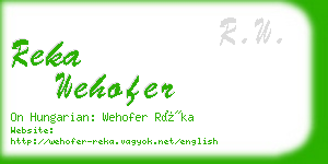 reka wehofer business card